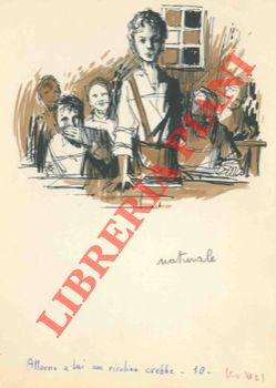 - - Disegni originali a china acquarellati,
