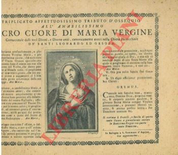 - - Triplicato affettuosissimo tributo d'ossequio all'amabilissimo Sacro Cuore di Maria Vergine .. nella Chiesa Parrocchiale d Santi Leonardo ed Orsola.