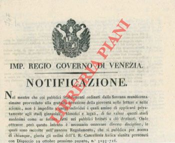- - Regolamento per insegnamento in istituti privati.