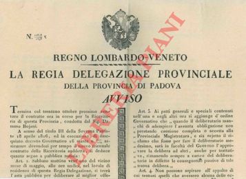 - - Asta per il contratto per la Ricevitoria Provinciale di Padova