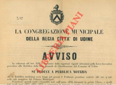 - - Rettifica delle liste generali di leva.