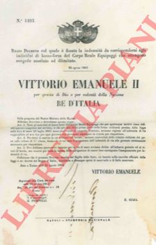 - - Indennit da corrispondersi agli individui di bassa-forza del Corpo Reale Equipaggi al congedo assoluto.