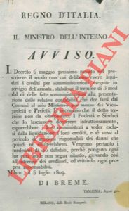 - - Sulla liquidazione dei crediti in servigio all'armata entro tre mesi.