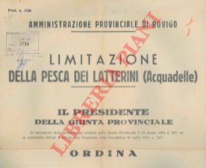 Bando - - Limitazione della pesca dei latterini (acquadelle).