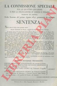 - - Sentenza nella causa di ferita senza pericolo contro Antonio Ballardini di Faenza.