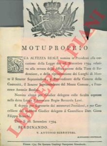 - - Nomine di Provveditore e Soprintendente ai Monte Comune.