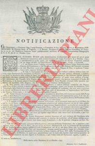 - - Norme per il trasporto via mare dei generi frumentari, da un luogo all'altro del Gran Ducato.