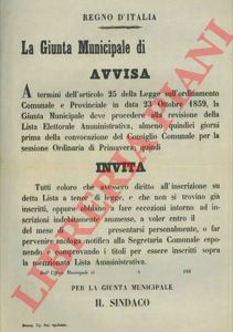 - - Revisione della lista elettorale amministrativa.