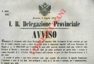 - - Estinzione dei Boni Provinciali fruttanti il 3 per cento.