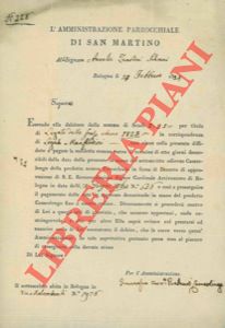 - - Alla Signora Aurelia Zanolini Silvani. Diffida a pagare entro il termine di 8 giorni la somma di scudi 8,25 in corrispondenza del Legato Manferdini per l'anno 1823.