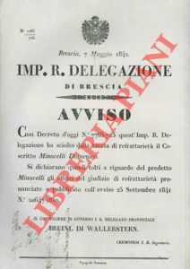 - - Scioglimento dalla taccia di refrattariet pel coscritto Domenico Minucelli.