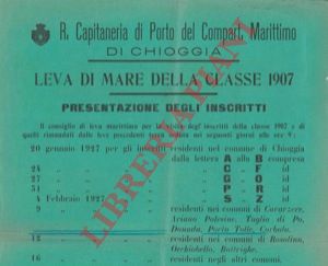 - - Leva di mare della classe 1907.