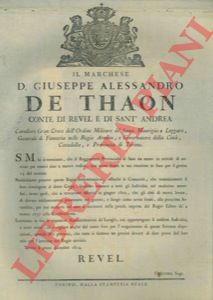 - - Messa in servizio, fino a nuovo ordine, del Reggimento Provinciale di Susa.