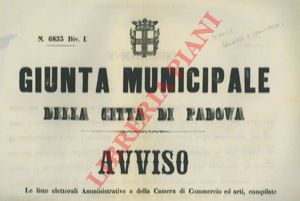 - - Liste elettorali amministrative e della Camera di Commerdcio.