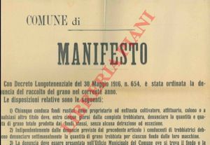 - - Denuncia del raccolto del grano.