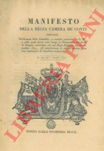  - Diminuzione dei diritti di Dogana all'introduzione di alcune derrate fatta con bastimenti di bandiera nazionale.