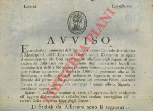 - - Bando di affitto per uno stabile presso Caselle di S. Lazzaro.