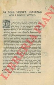 - - Regole di gestione generale del Monte di Soccorso.