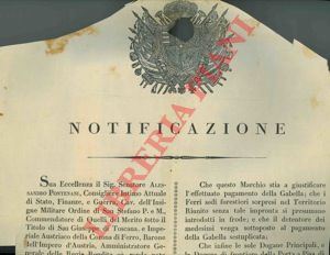 - - Introduzione di una gabella imposta sul ferro forestiero.