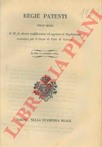 - - Regolamento economico per il Corpo di Citta di Genova.