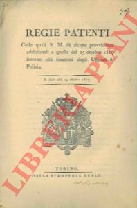 - - Alcune provvidenze addizionali intorno alle funzioni degli Ufficiali di Polizia.