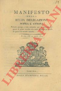 - - Sulla proroga per la consegna dei generi di primo raccolto e per quella dei generi di secondo raccolto.