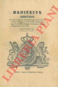 - - Sulla convenzione seguita tra il Re di Sardegna e il Re di Danimarca riguardo al diritto d'albinaggio, di detrazione, d'imposta d'emigrazione ed altri simili. 