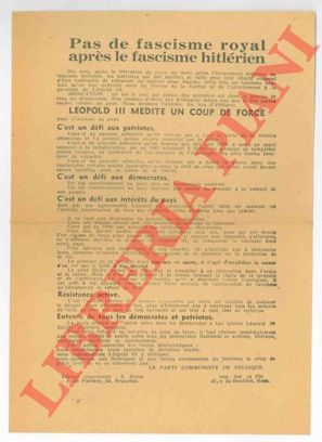 Parti Communiste de Belgique - - Pas de fascisme royal aprs le fascisme hitlrien. Leopold III medite un coup de force.