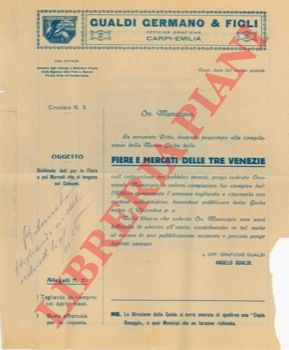 Gualdi Germano & Figli. Officine grafiche. Carpi - - Lettera pubblicitaria