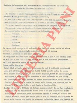 - - Notizie informative sul programma del cinquantenario Baistrocchi avute da Williner la sera del 22/10/63.