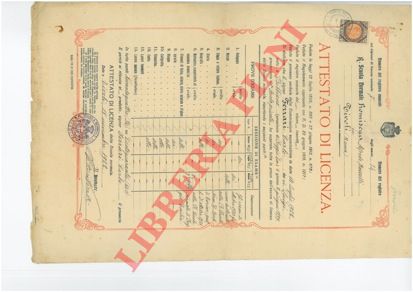 - - Attestato di licenza e Diploma d'abilitazione all'insegnamento elementare. Scuola normale promiscua di Tivoli. 1922.