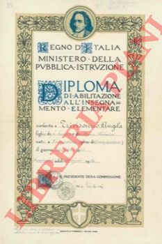 - - Diploma di abilitazione all'insegnamento elementare. Campobasso, 1924.