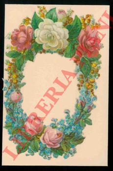 - - Cornice ovale floreale.