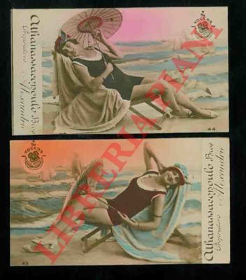 Athanassacopoulo Bros. Alexandrie - - Bagnante in costume (e in posa, seduta a figura intera)