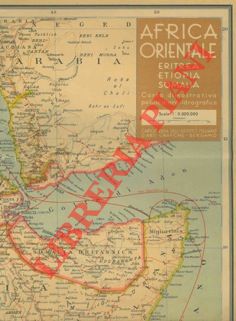 TCI - - Africa Orientale. Eritrea. Etiopia. Somalia. Carta dimostrativa politica-oro-idrografica.