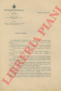 Deputazione Provinciale di Bergamo - - Relazione e proposta per modificare le epoche d'apertura e chiusura della caccia.