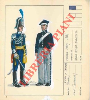 - - Regno di Sardegna. Piemonte : Carabinieri. Due figure, Ufficiale G.U. Soldato P.U. 1820/22