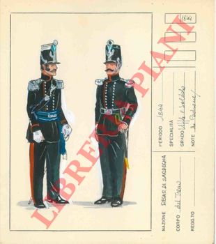 - - Regno di Sardegna : del Treno. Due figure, ufficiale e soldato. 1844.