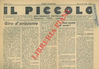 - - Il piccolo. Settimanale cattolico. Religione. Patria. Lavoro.