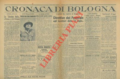 Resto del Carlino  - - Disegni di Cervellati con articoli riguardanti la guerra in corso (Mensa di guerra - Risorse cucina bolognese, Raccolta rottami, Scuola aronautica ardimentosa,Tacere! (solo il disegno), Inattualit canore).