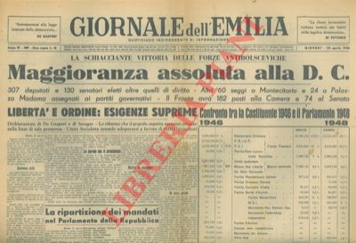 Giornale dell'Emilia - - Maggioranza assoluta alla D.C. 