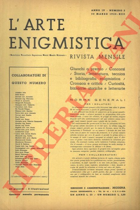 - - L'arte enigmistica.