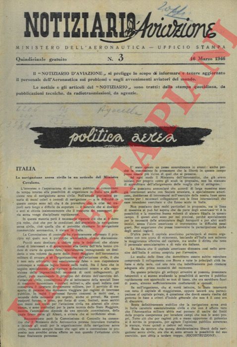 - - Notiziario d'aviazione. Ministero dell'Aeronautica. Ufficio stampa.