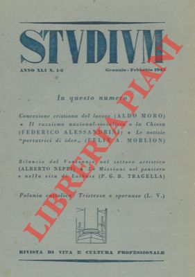 - - Studium. Rivista di vita e cultura professionale.