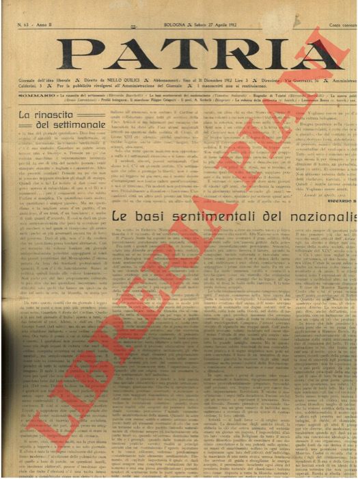 - - Patria. Direttore Nello Quilici.