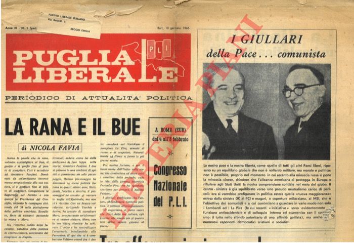 - - Puglia liberale. Periodica di attualit politica.