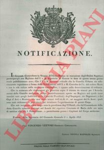 - - Disposizioni per il reclutamento di truppe nella Guardia Urbana. 