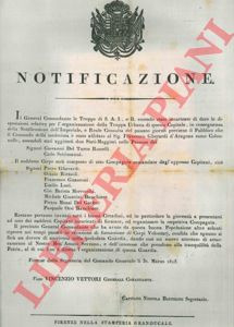 - - Nomina dei capitani delle Guardie Urbane nella citt di Firenze, sotto la direzione di Francesco Gherardi d'Aragona.