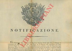 - - Imposizione del dazio per tutti i possessori di beni stabili situati nel territorio di Firenze. 