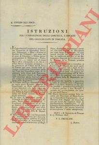 - - Istruzioni per i camarlinghi delle comunit e dogane del Granducato di Toscana.